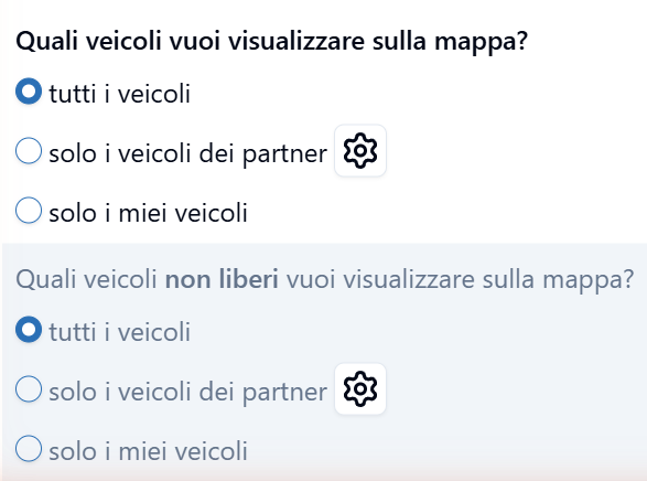Pannello filtro con entrambe le domande